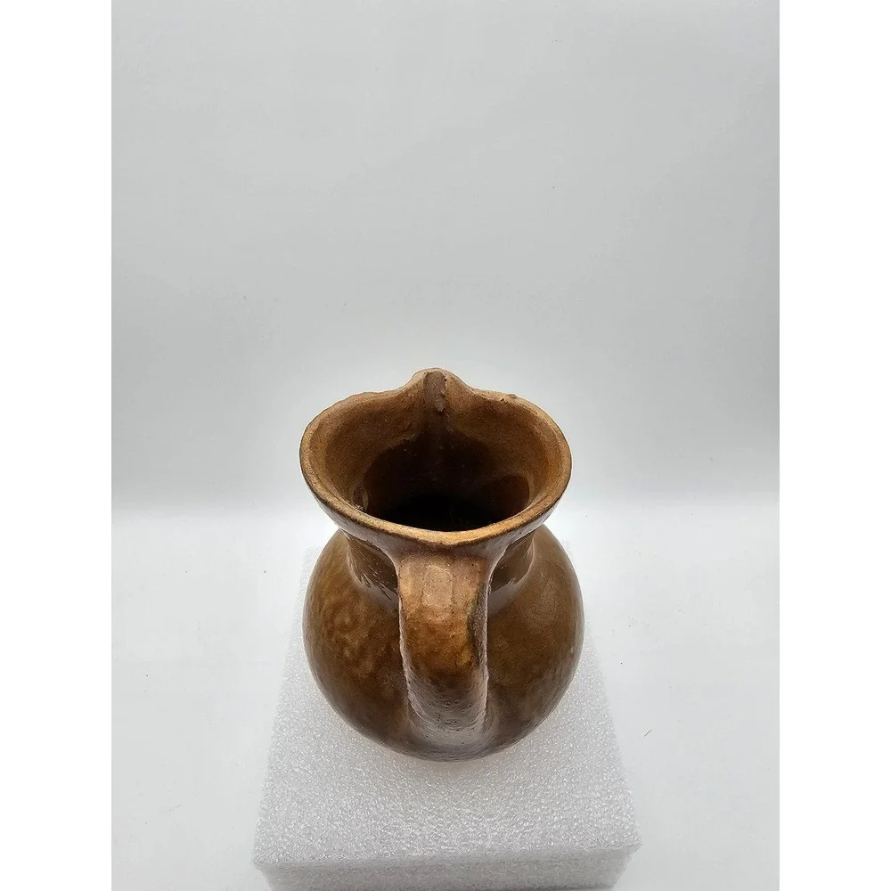 Vintage Studio Pottery Brown Glazed Pitcher Recuerdo de Luis Candelas Madrid
